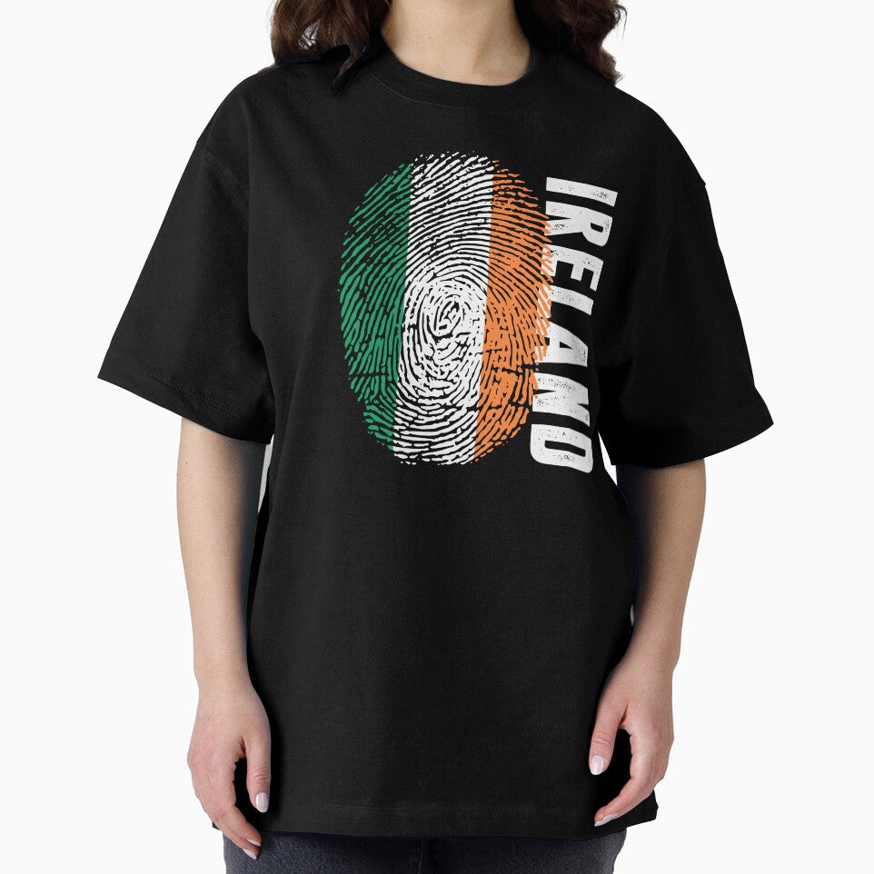 Ireland Flag Fingerprint DNA Irish by PartyShirts1