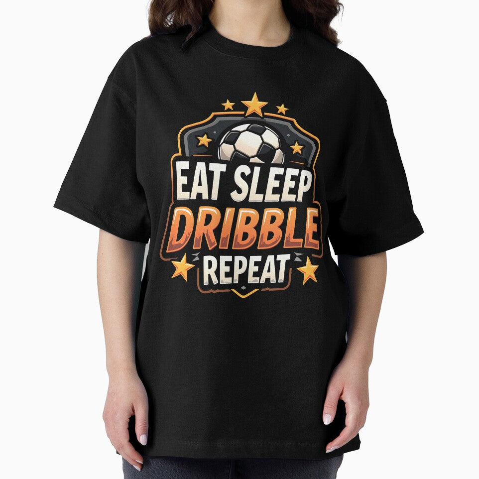 Funny Soccer Eat Sleep Dribble Repeat Meme by MimsTees