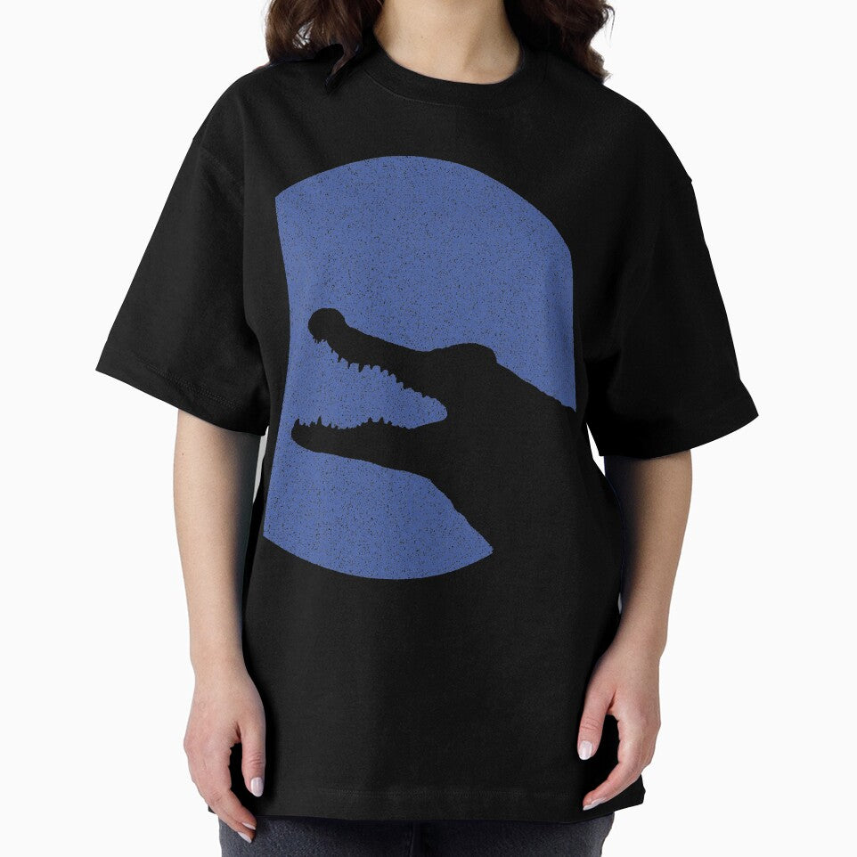 Minimalist Distressed Blue Alligator Moon by pelagio