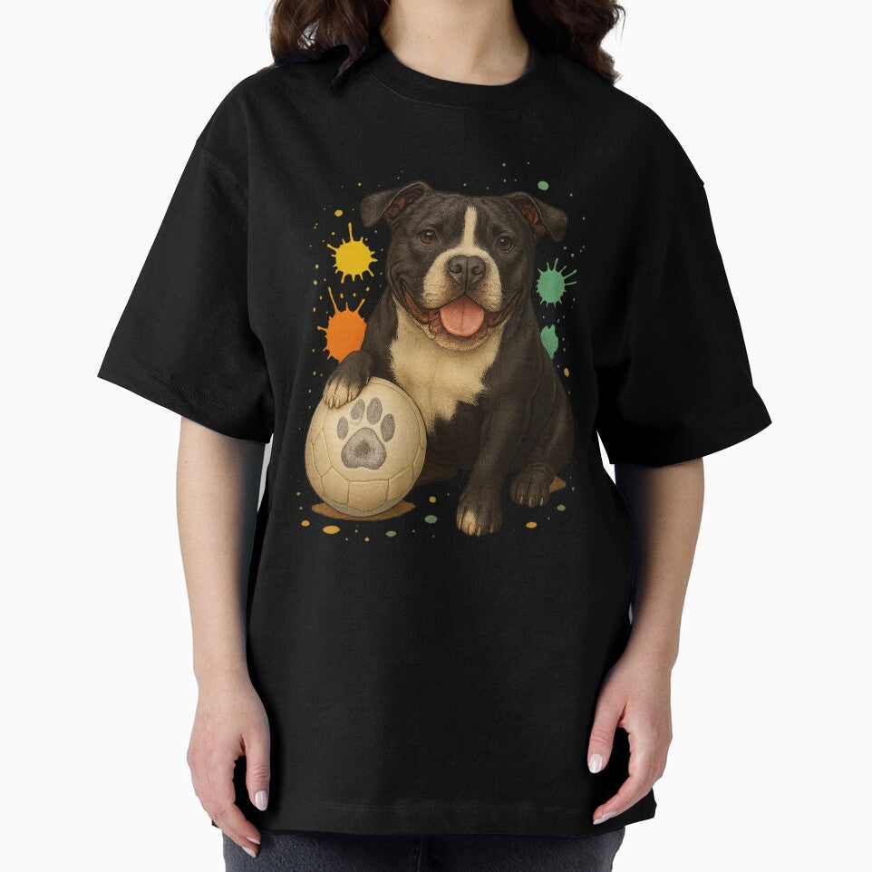 Black Pitbull with colorful soccer ball by Idelab-11