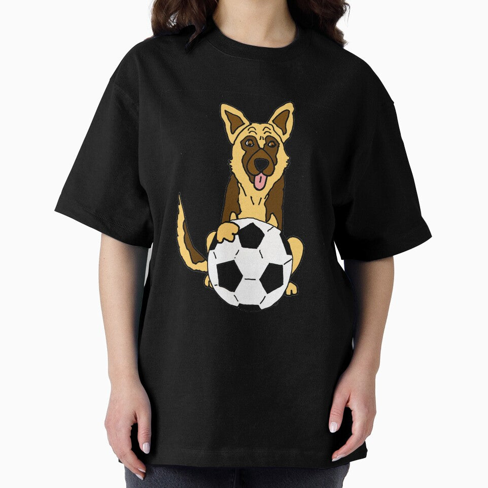 Funny Cool German Shepherd Dog Playing Football by Nature's Fancy