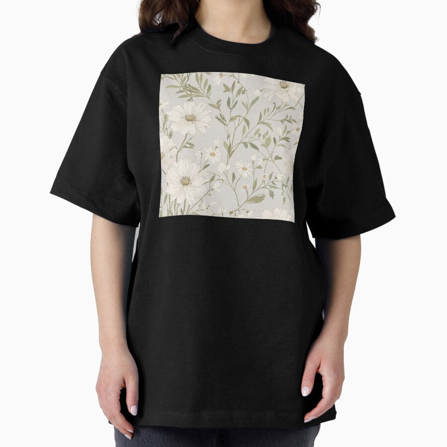 Aesthetic Flower Oversized T Shirt Hoodie, Sweatshirt | CoreVibeTees.com