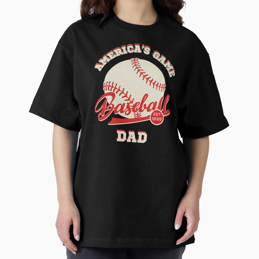 BASEBALL DAD Oversized T-Shirt Hoodie, Sweatshirt | CoreVibeTees.com