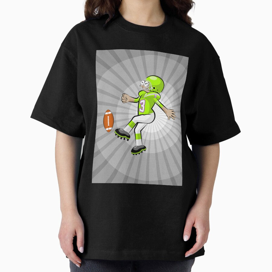 American football player kicking the ball Oversized T-Shirt Hoodie, Sweatshirt | CoreVibeTees.com