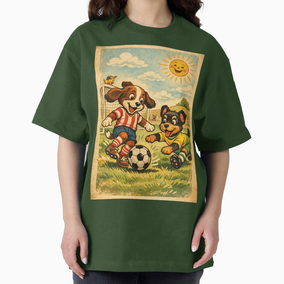 Football Puppies – Funny dogs playing football (vintage) by Mauswohn
