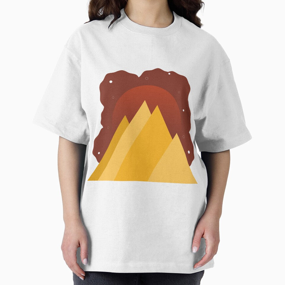 YELLOW MOUNTAINS BROWN SKY - FALL VERSION MINIMALIST ILLUSTRATION Brown BG by MiraiDesigns by miraidesigns