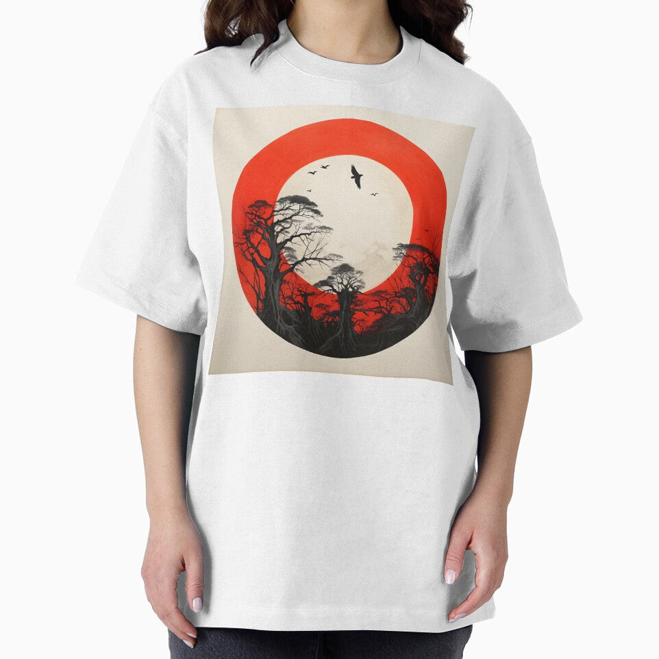 minimalist red sun art print by dcrc