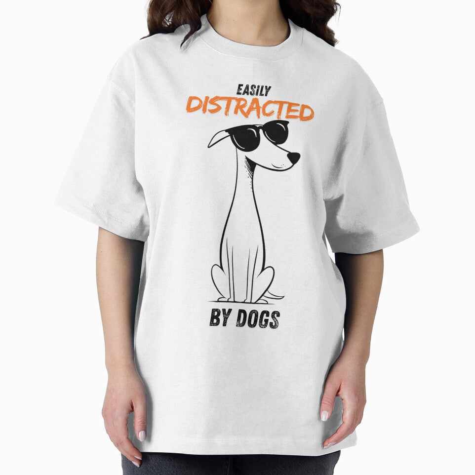 Funny Dog Lover Shirt – Easily Distracted by Dogs – Cute Dog Owner Gift, Dog Mom Shirt, Dog Dad Shirt by Azerod