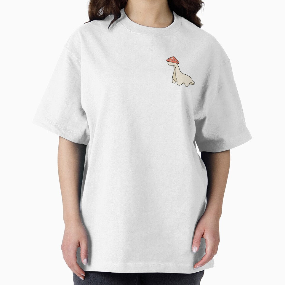 Simple Red and White Mushroom Hat Brontosaurus Dinosaur by bassoongirl123