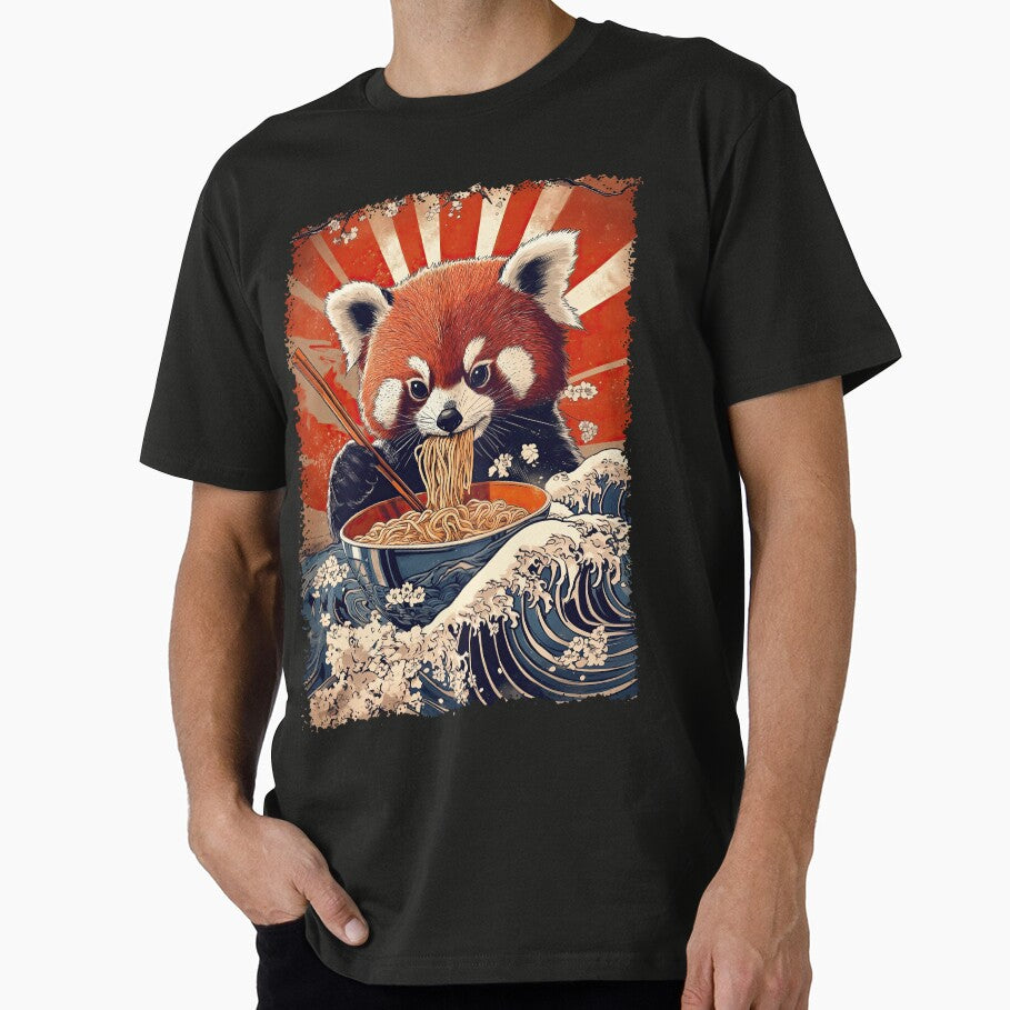 Red Panda eating ramen - Japanese Art by Gaviani Design Studio