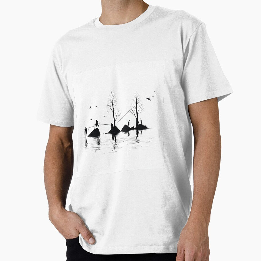 Minimalist stick figures digital abstract art by Feluceo