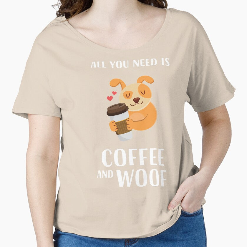 All you need is coffee and woof  Dog Coffee Lovers  Dog T-shirt  Coffee T-shirt  Dog coffee t-sh by Barryshopye