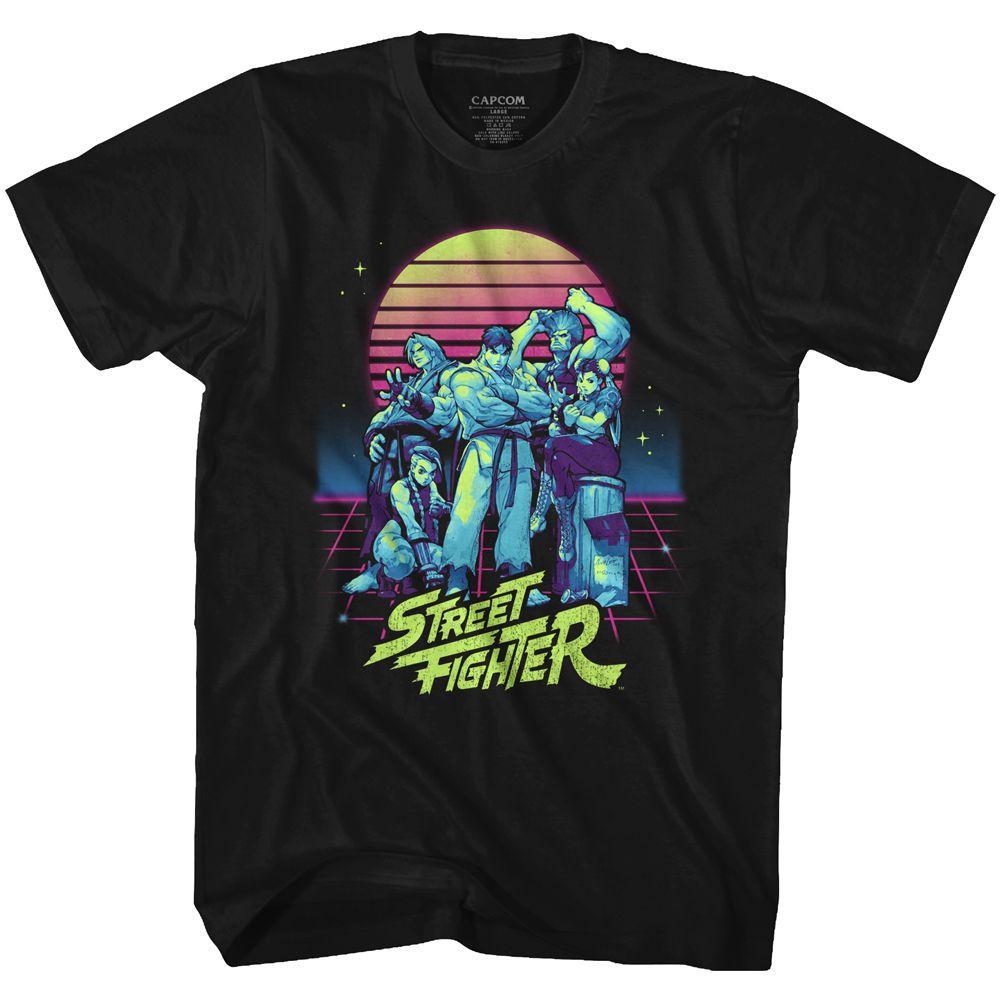 Street Fighter Synthwave Fighter Boyfriend Tee Hoodie, Sweatshirt | CoreVibeTees.com