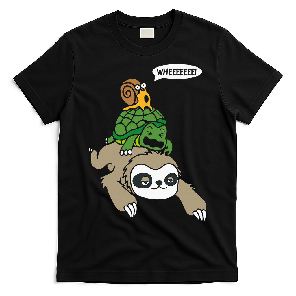 Sloth Turtle Snail Piggyback Animal Running Wild T-Shirt Hoodie, Sweatshirt | CoreVibeTees.com
