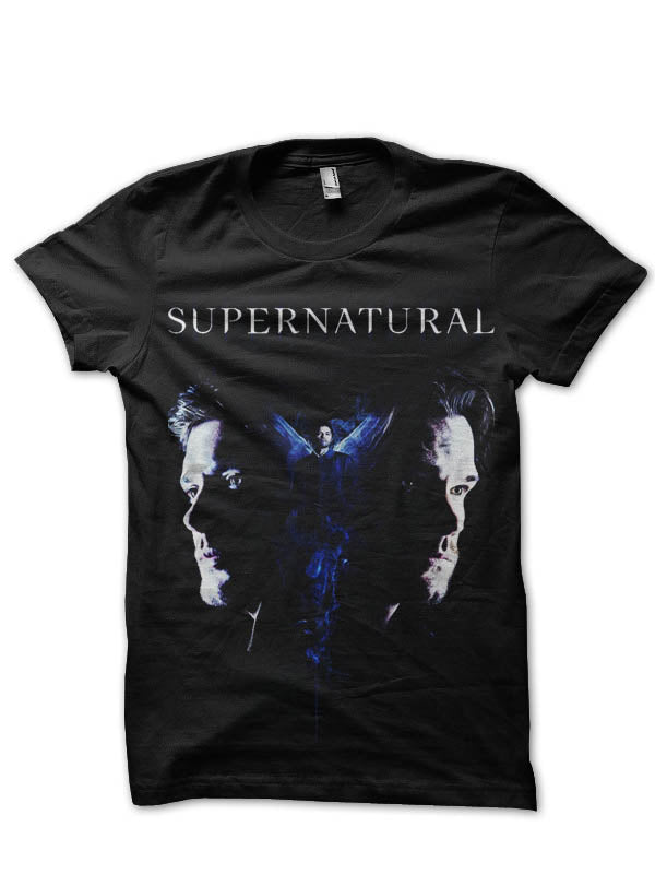 Supernatural Half Sleeve Black T-Shirt Hoodie, Sweatshirt | CoreVibeTees.com