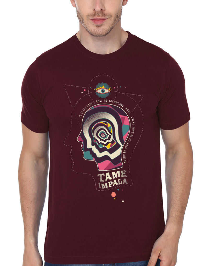 Tame Impala Half Sleeve Maroon T-Shirt Hoodie, Sweatshirt | CoreVibeTees.com
