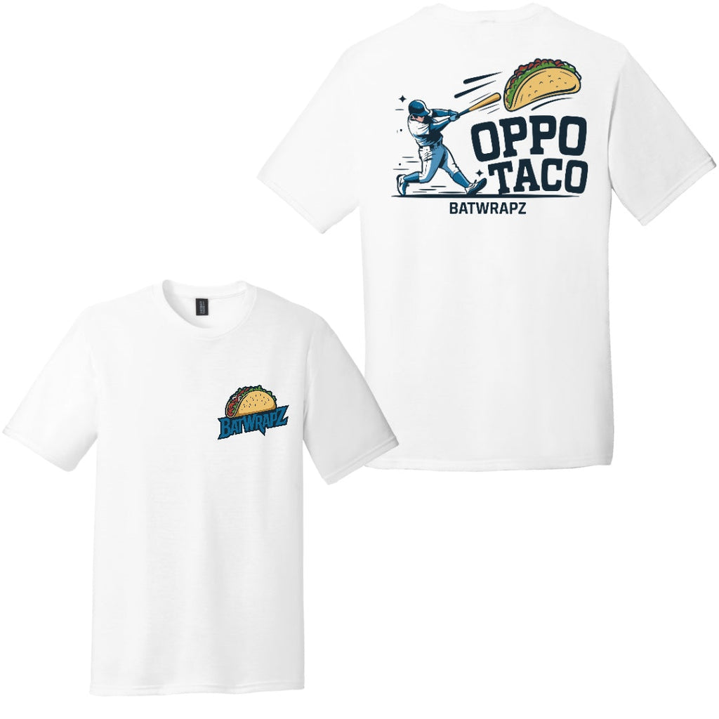 BatWrapz "Oppo Taco 2.0" Adult Tee - White Hoodie, Sweatshirt | CoreVibeTees.com (Image 1)