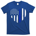 Thin Blue Line Heart Flag Police Officer Support Gift T-Shirt Hoodie, Sweatshirt | CoreVibeTees.com