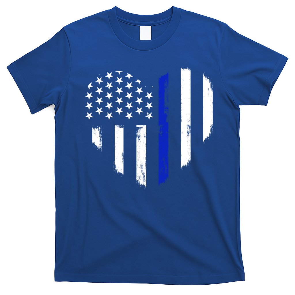 Thin Blue Line Heart Flag Police Officer Support Gift T-Shirt Hoodie, Sweatshirt | CoreVibeTees.com