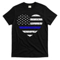 Thin Blue Line American Flag Heart Police T-Shirt Hoodie, Sweatshirt | CoreVibeTees.com