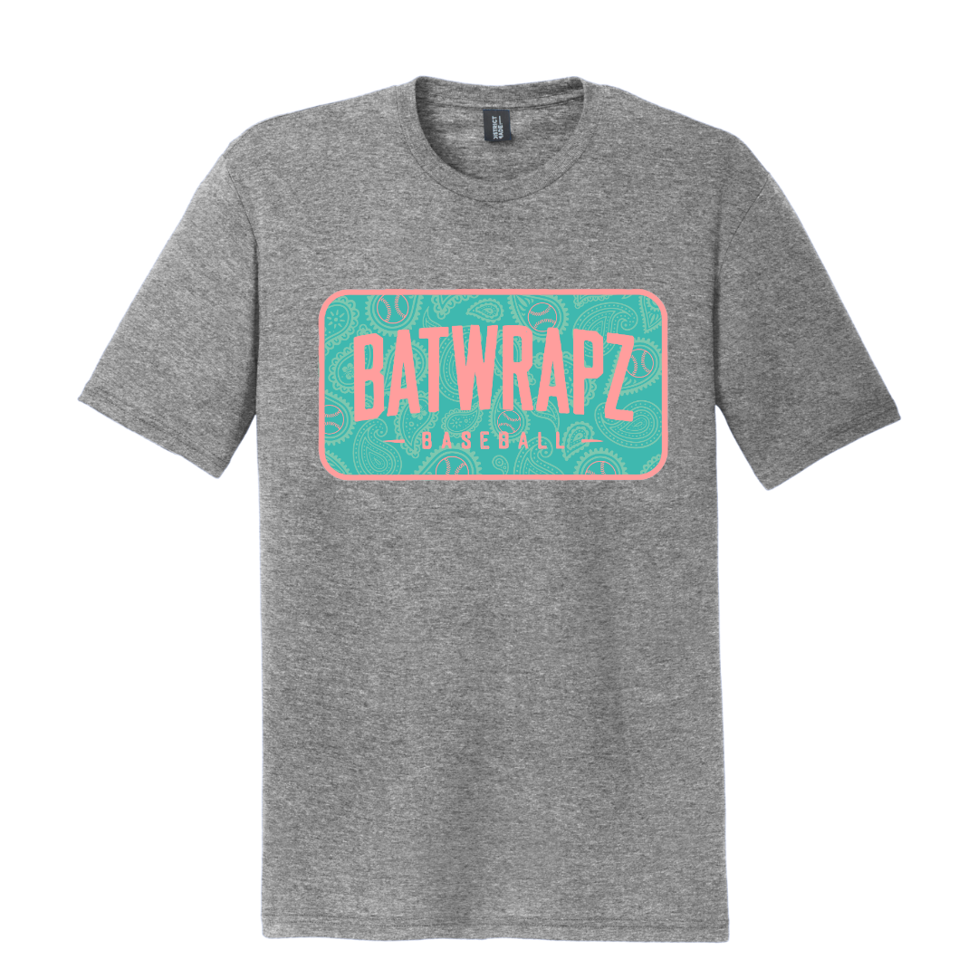 BatWrapz Baseball Paisley Youth Tee - Teal Hoodie, Sweatshirt | CoreVibeTees.com (Image 1)