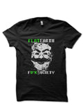 FLAT EARTH â€“ F**K SOCIETY Black Half Sleeve T-Shirt Hoodie, Sweatshirt | CoreVibeTees.com