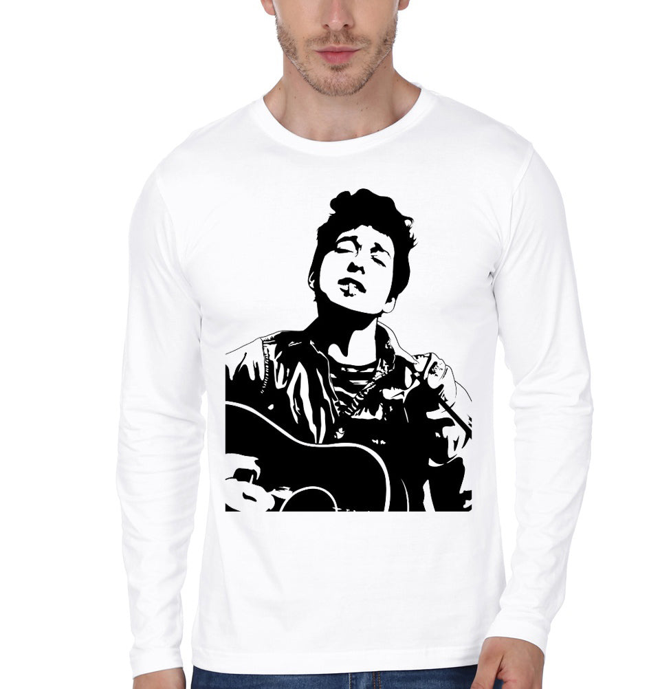 Bob Dylan White Full Sleeve T-Shirt Hoodie, Sweatshirt | CoreVibeTees.com