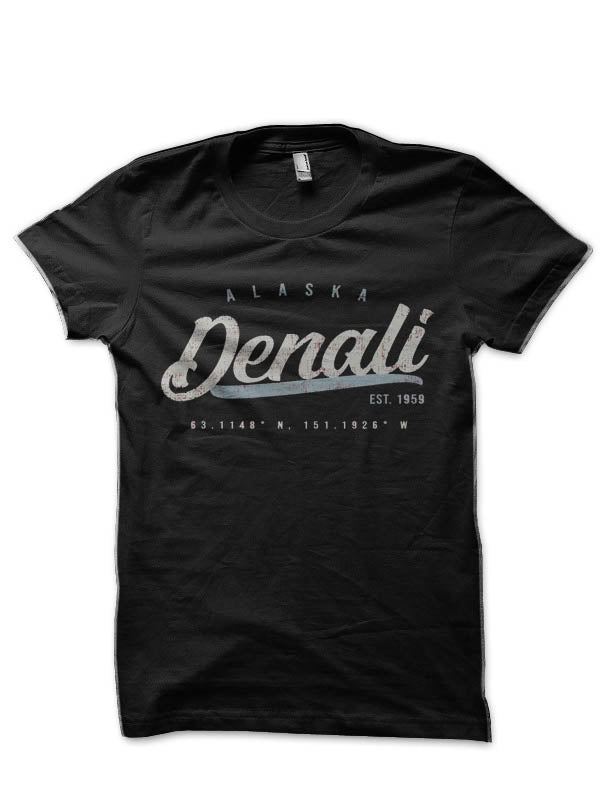 Denali Alaska Black Half Sleeve T-Shirt Hoodie, Sweatshirt | CoreVibeTees.com