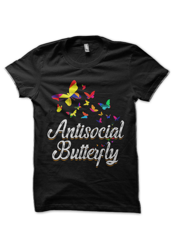 Anti social Butterfly Half Sleeve T-Shirt Hoodie, Sweatshirt | CoreVibeTees.com