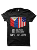 50% Filipino 50% American 100% Awesome Immigrant Half Sleeve T-Shirt Hoodie, Sweatshirt | CoreVibeTees.com