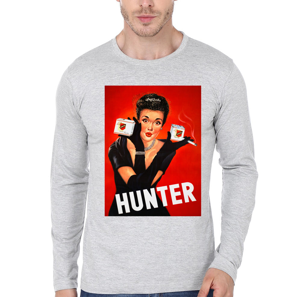 Vintage Advertising Poster Hunter Cigarettes Belgium Full Sleeve T-Shirt Hoodie, Sweatshirt | CoreVibeTees.com