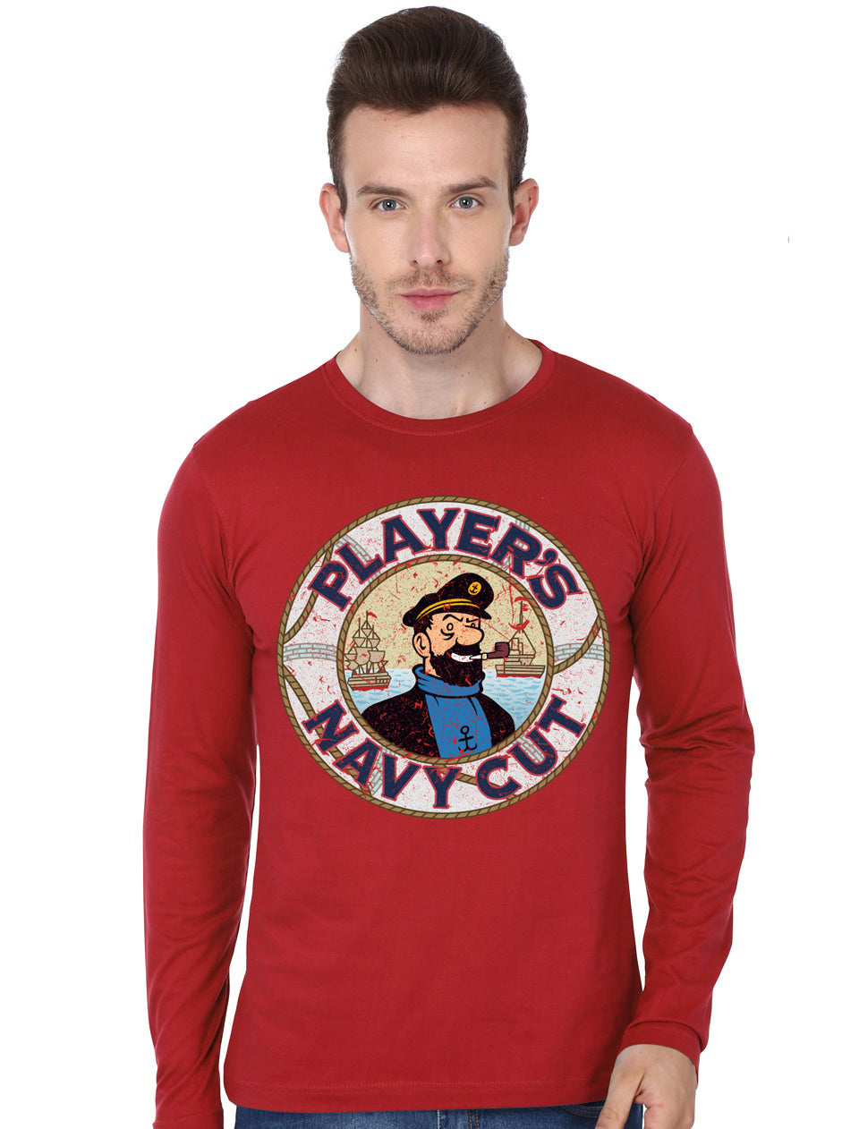 Smoking Haddock! Red Full Sleeve T-Shirt Hoodie, Sweatshirt | CoreVibeTees.com