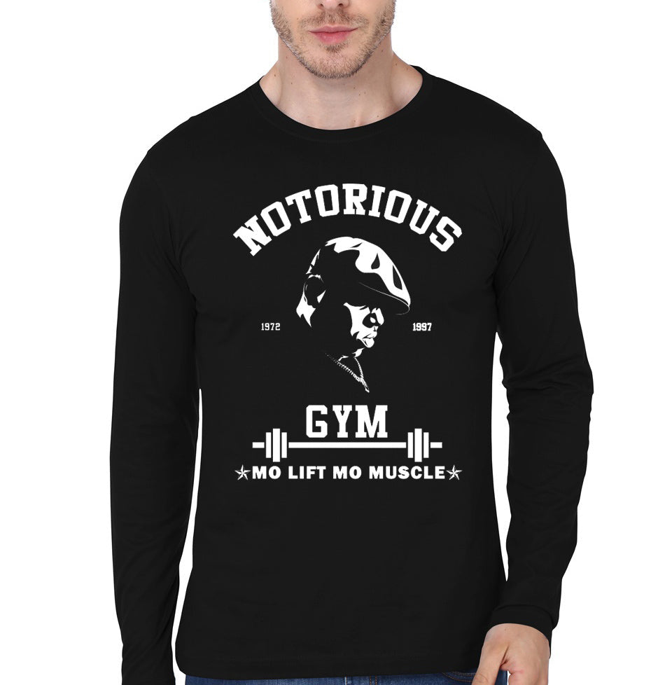 Notorious BIG Gym â€“ Mo Lift Mo Muscle Motivational Black Full Sleeve T-Shirt Hoodie, Sweatshirt | CoreVibeTees.com