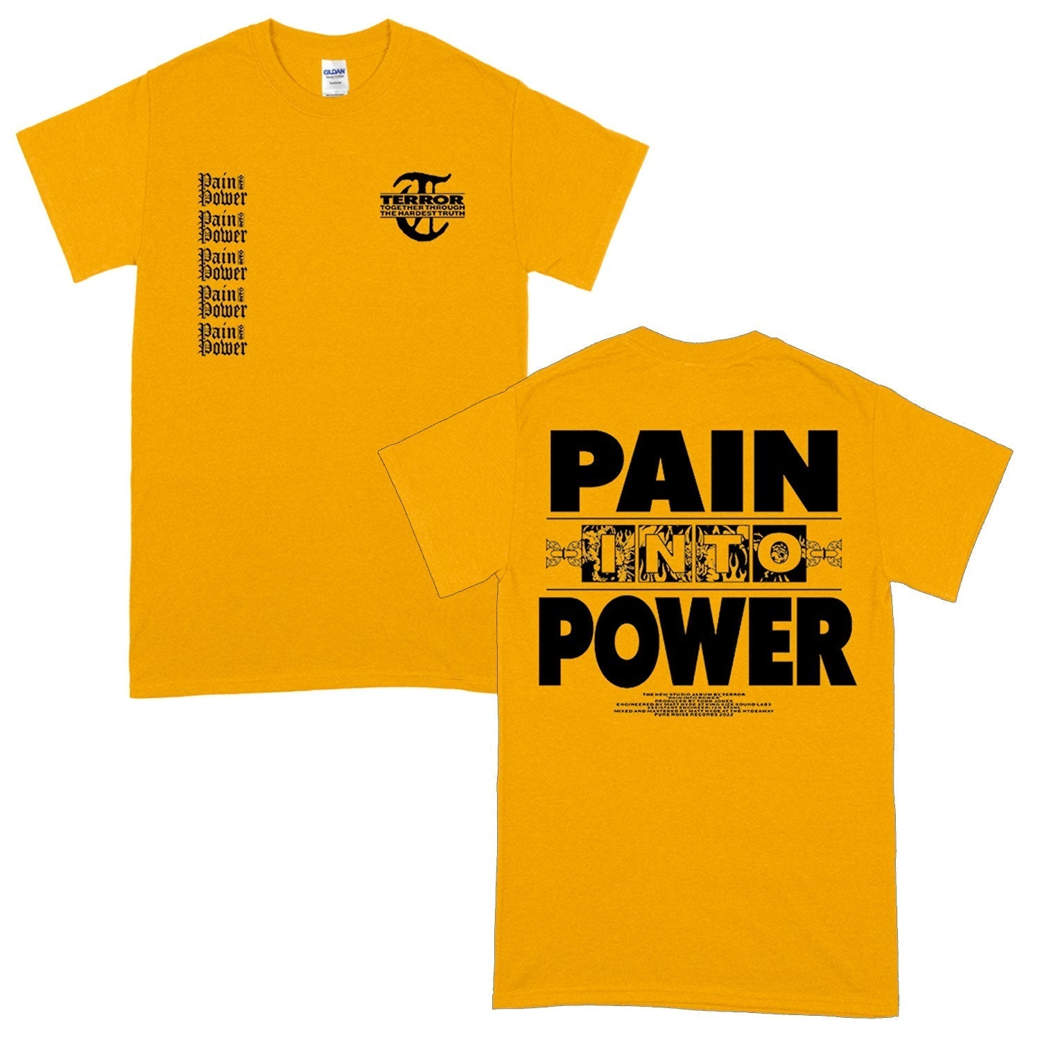 Pain Into Power T-Shirt (Yellow) Hoodie, Sweatshirt | CoreVibeTees.com