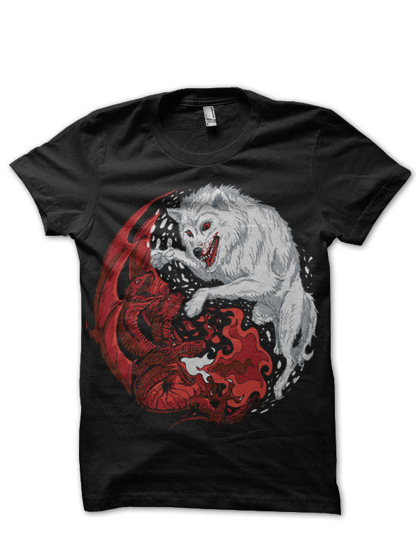 The Dragon And The Wolf Black T-Shirt Hoodie, Sweatshirt | CoreVibeTees.com