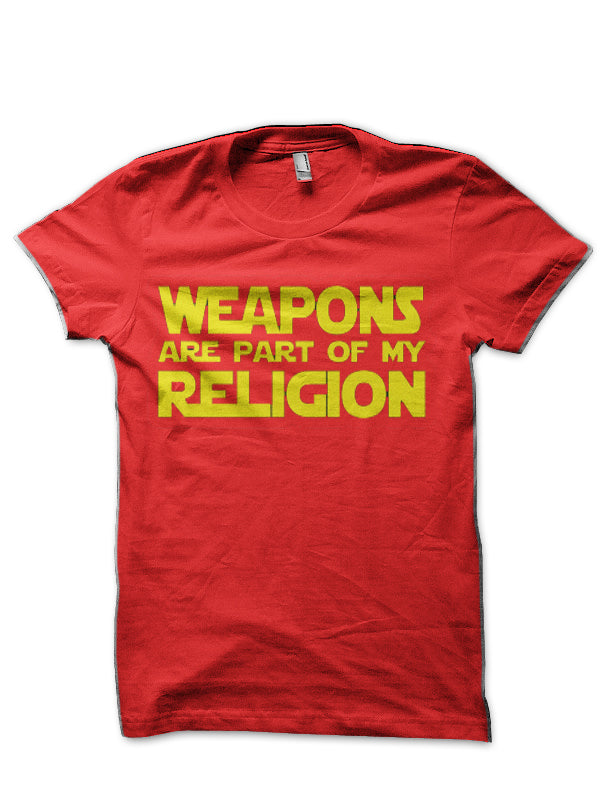 Weapons Are Part Of My Religion Red T-Shirt Hoodie, Sweatshirt | CoreVibeTees.com
