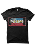 The POLICE Striped Logo Black T-Shirt Hoodie, Sweatshirt | CoreVibeTees.com