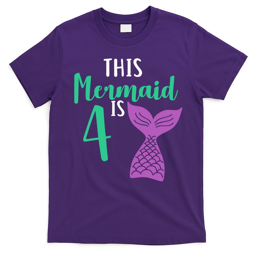 This Mermaid Is 4 Years Old Birthday T-Shirt Hoodie, Sweatshirt | CoreVibeTees.com
