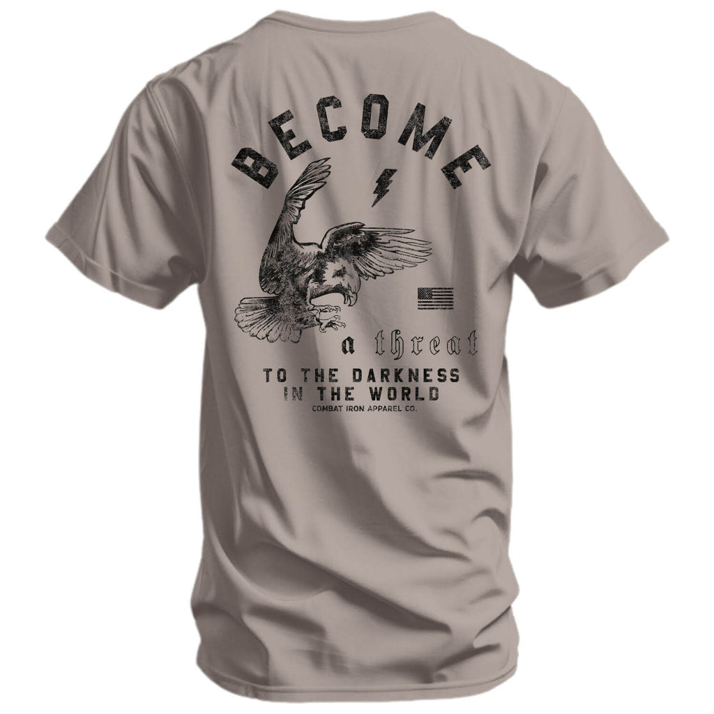 Become A Threat To The Darkness Men's T-Shirt Hoodie, Sweatshirt | CoreVibeTees.com (Image 1)