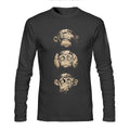 Three Wise Monkeys Black Full Sleeve Tee Hoodie, Sweatshirt | CoreVibeTees.com