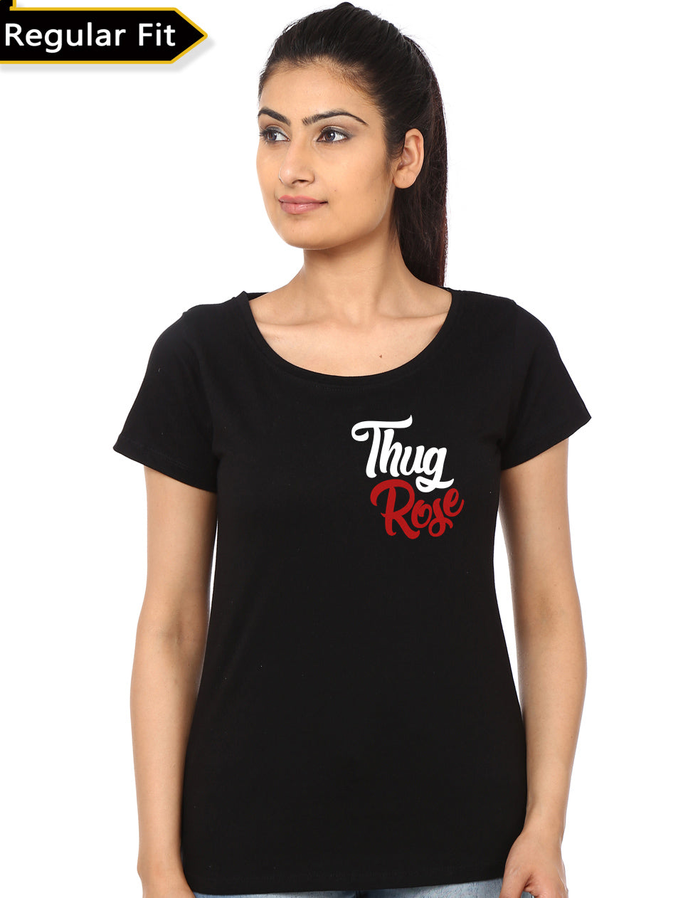 Thug Rose Womenâ€™s Black T-Shirt Hoodie, Sweatshirt | CoreVibeTees.com