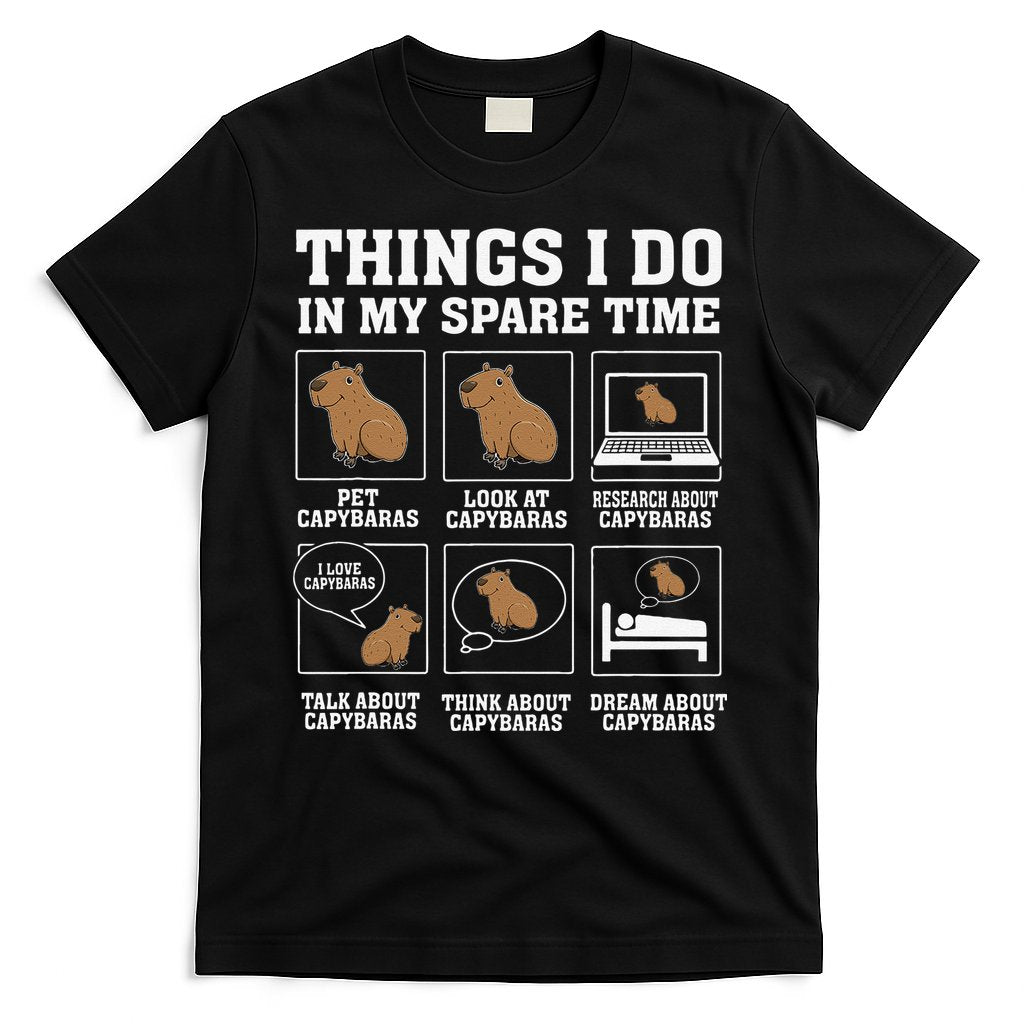 Things I Do In My Spare Time Capybara Funny Capybaras Rodent T-Shirt Hoodie, Sweatshirt | CoreVibeTees.com
