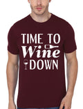 Time To Wine Down Maroon Half Sleeve T-Shirt Hoodie, Sweatshirt | CoreVibeTees.com
