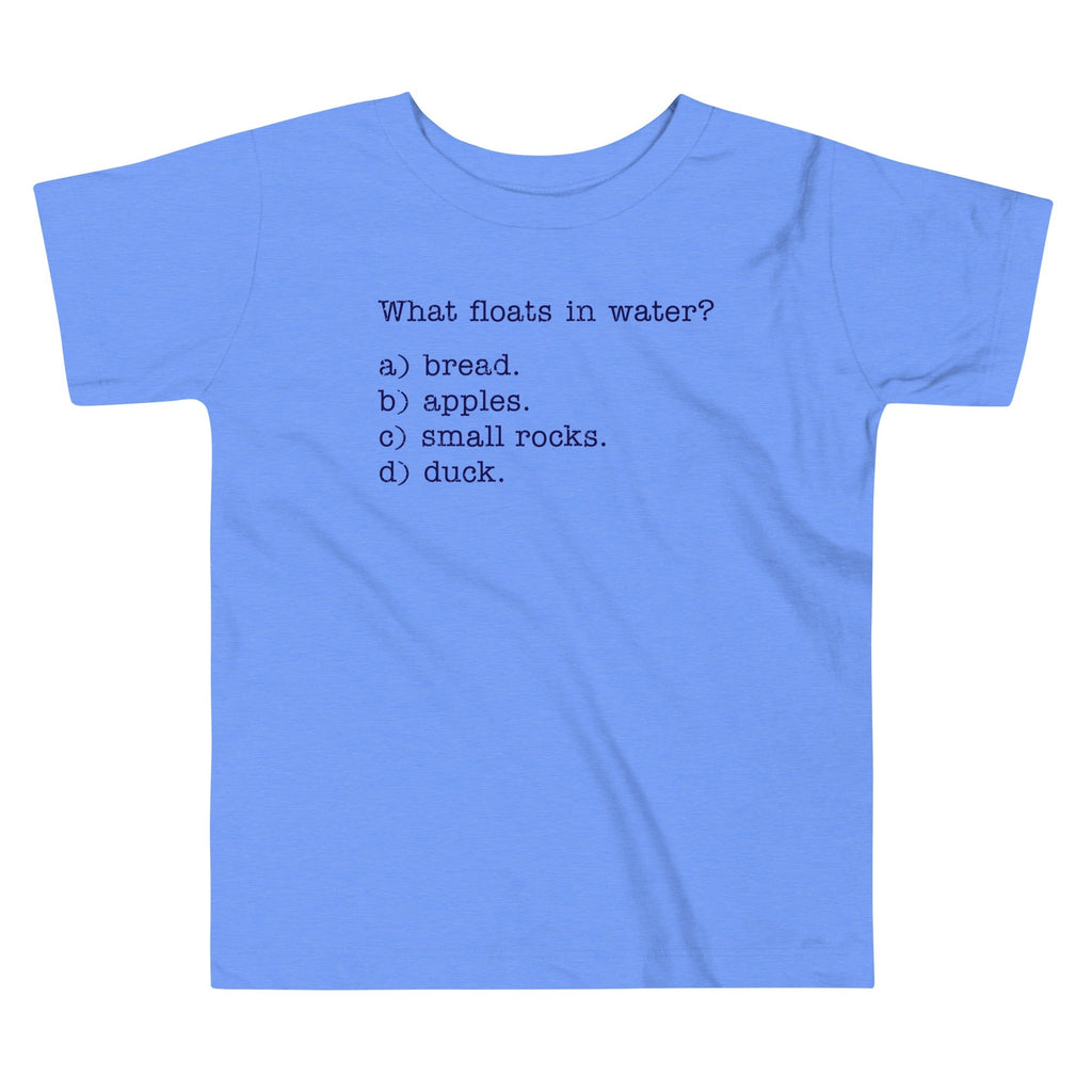 What Floats In Water? Kid's Toddler Tee Hoodie, Sweatshirt | CoreVibeTees.com (Image 1)