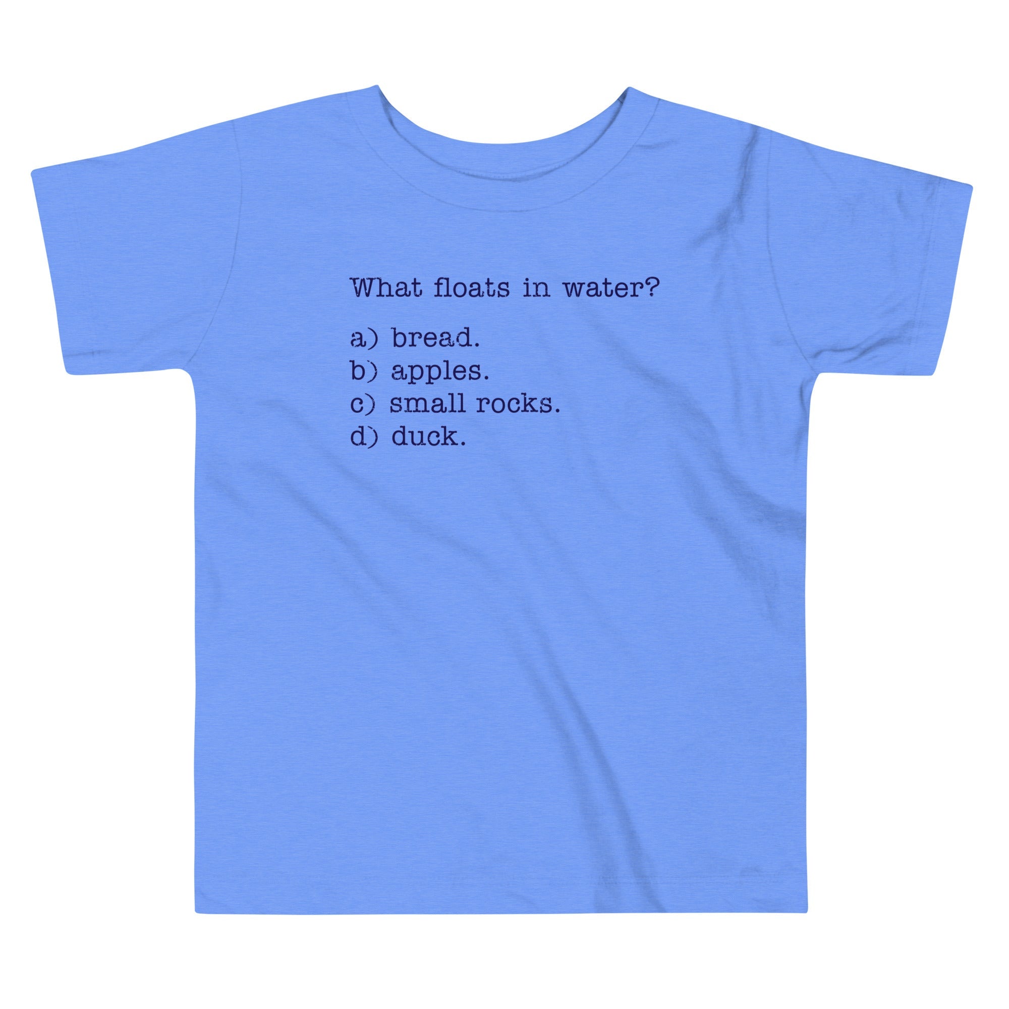 What Floats In Water? Kid's Toddler Tee Hoodie, Sweatshirt | CoreVibeTees.com (Image 1)