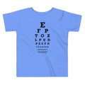 Too Close Eye Chart Kid's Toddler Tee Hoodie, Sweatshirt | CoreVibeTees.com (Image 1)