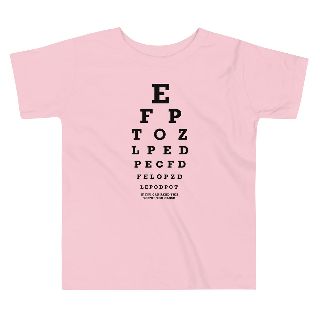 Too Close Eye Chart Kid's Toddler Tee Hoodie, Sweatshirt | CoreVibeTees.com (Image 2)