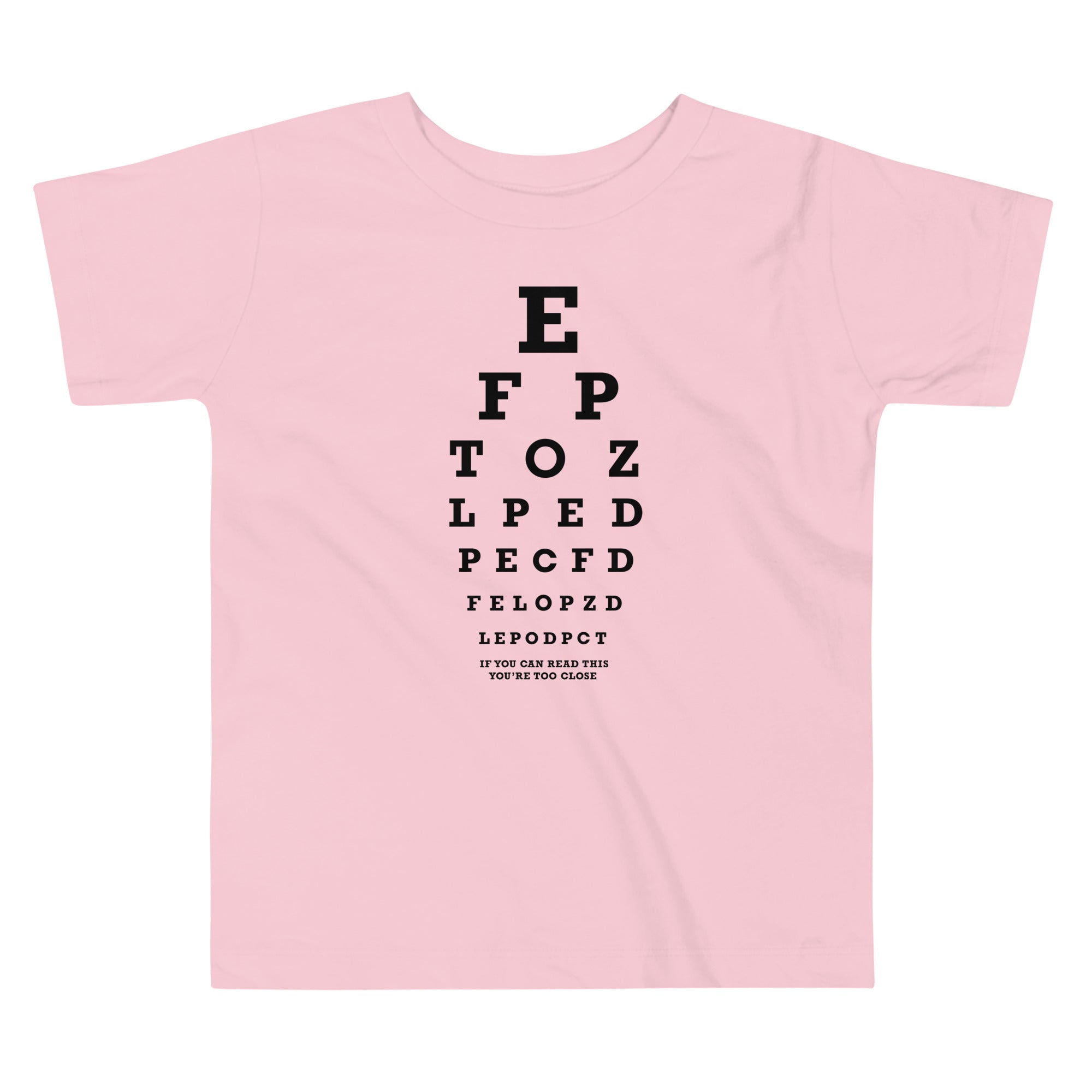 Too Close Eye Chart Kid's Toddler Tee Hoodie, Sweatshirt | CoreVibeTees.com (Image 2)