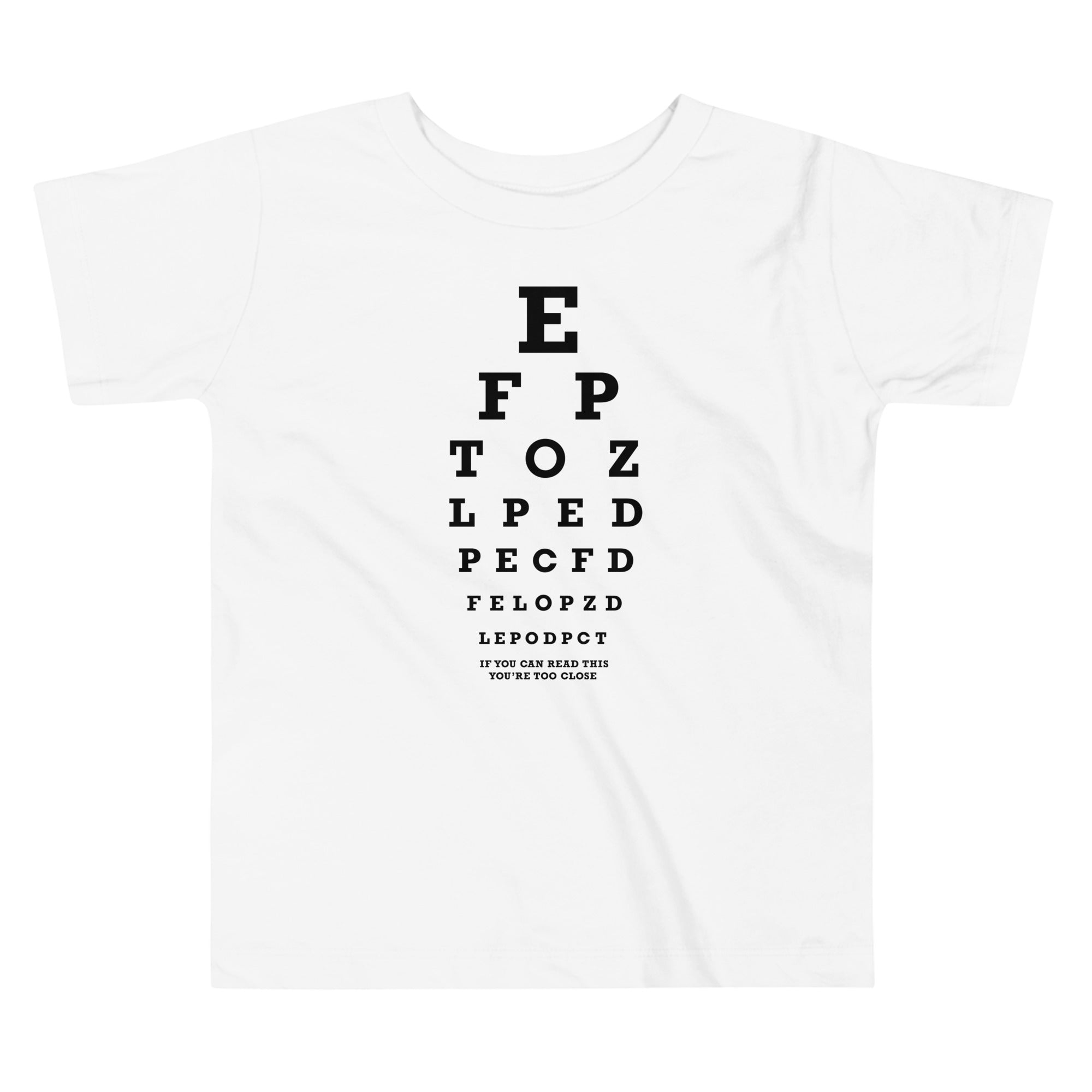 Too Close Eye Chart Kid's Toddler Tee Hoodie, Sweatshirt | CoreVibeTees.com (Image 3)