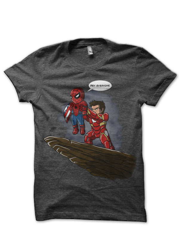 Tony And Spidey Charcoal Grey T-Shirt Hoodie, Sweatshirt | CoreVibeTees.com